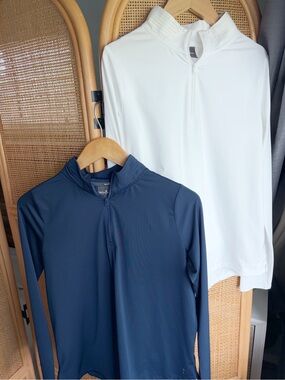 Belyn Key Sadie Mock Long Sleeve Golf Shirt *SET of 2* Sports Athletic Top UPF50